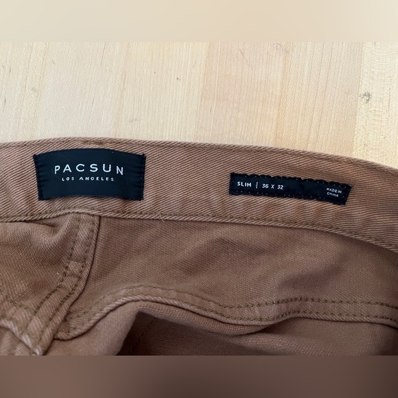 PacSun Los Angeles Workwear Tan Slim Fit Carpenter Jeans NWT 36/32 - Picture 10 of 12
